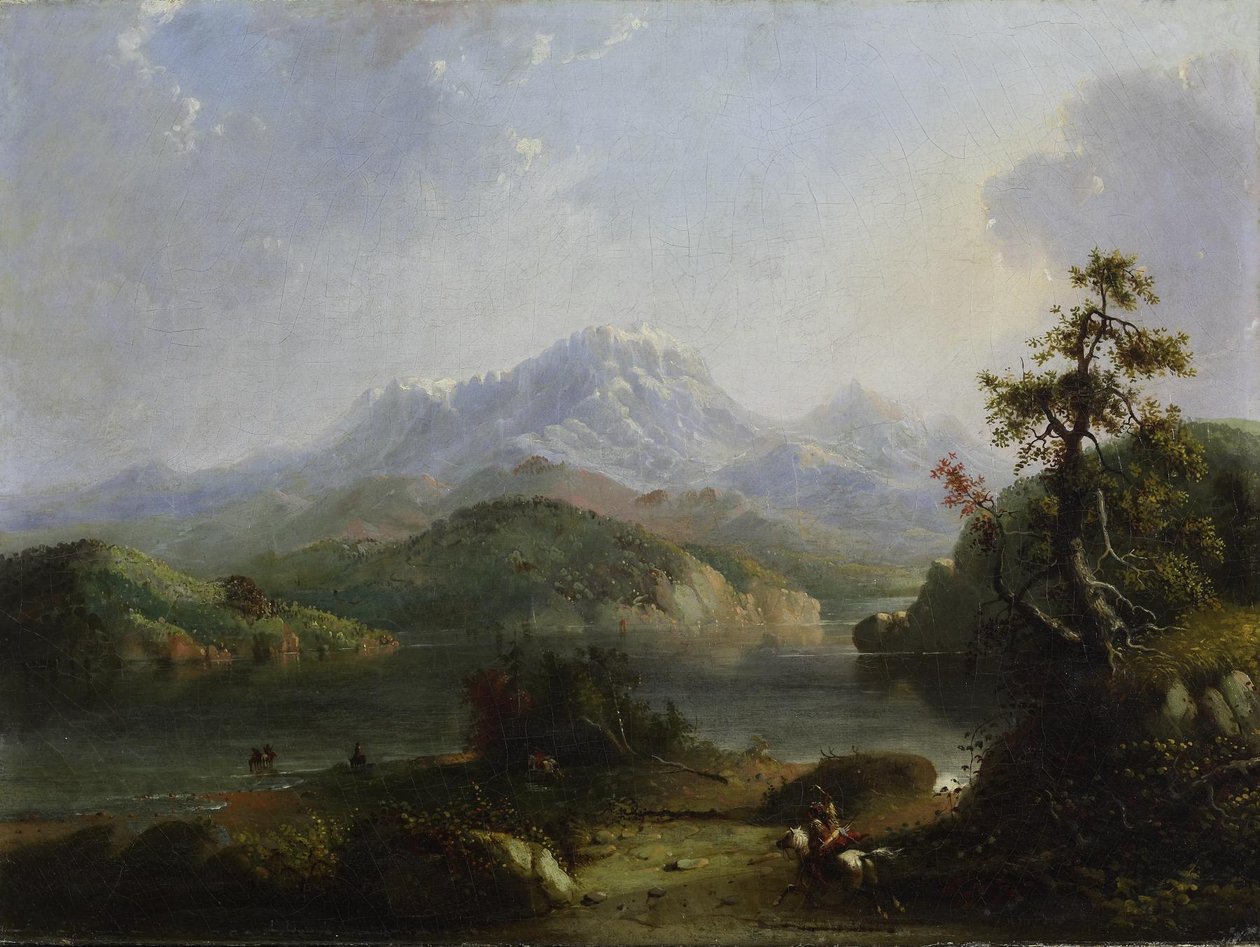 Rocky Mountain -maisema, Wind River -vuoristo tekijältä Alfred Jacob Miller
