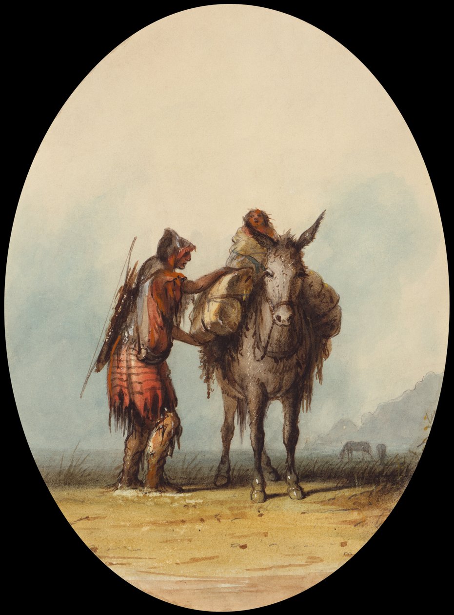 Root Diggers, n. 1837 (akvarelli ja guassi paperille) tekijältä Alfred Jacob Miller