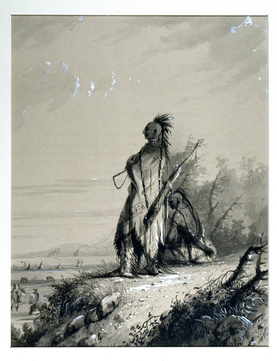 Sioux-intiaanien vartiojoukot tekijältä Alfred Jacob Miller