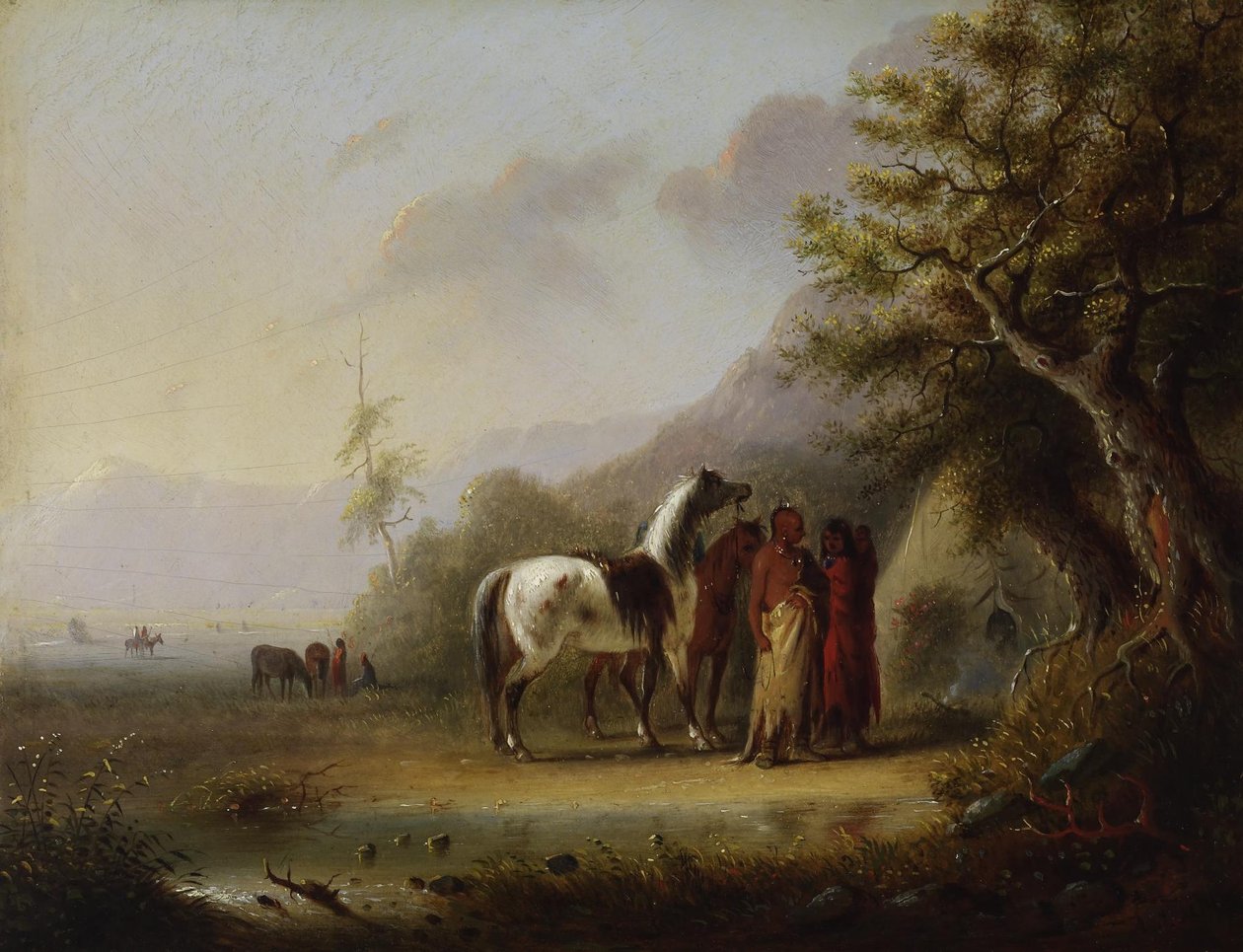 Sioux-intiaanit vuoristossa tekijältä Alfred Jacob Miller