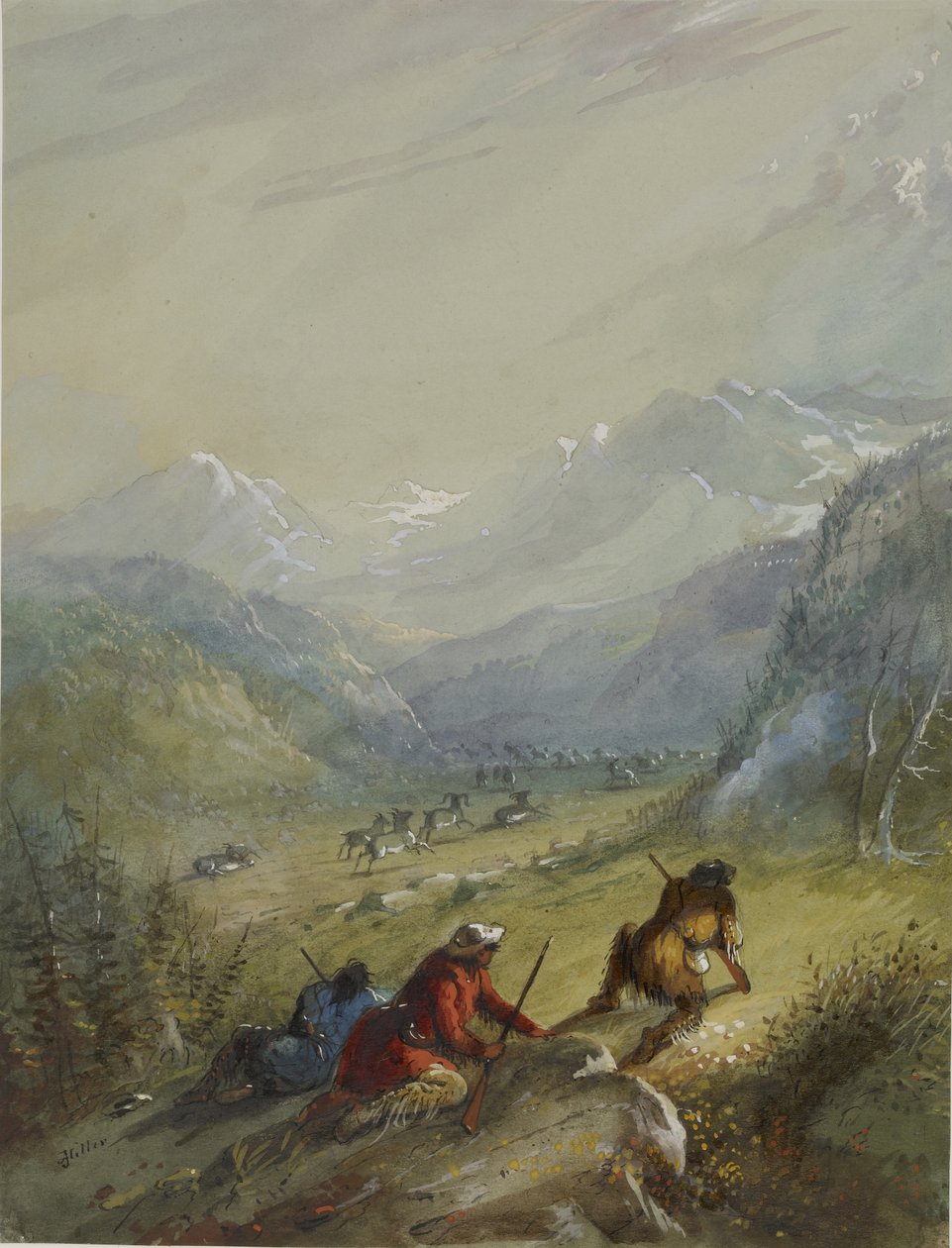 Argali - vuorilammas tekijältä Alfred Jacob Miller