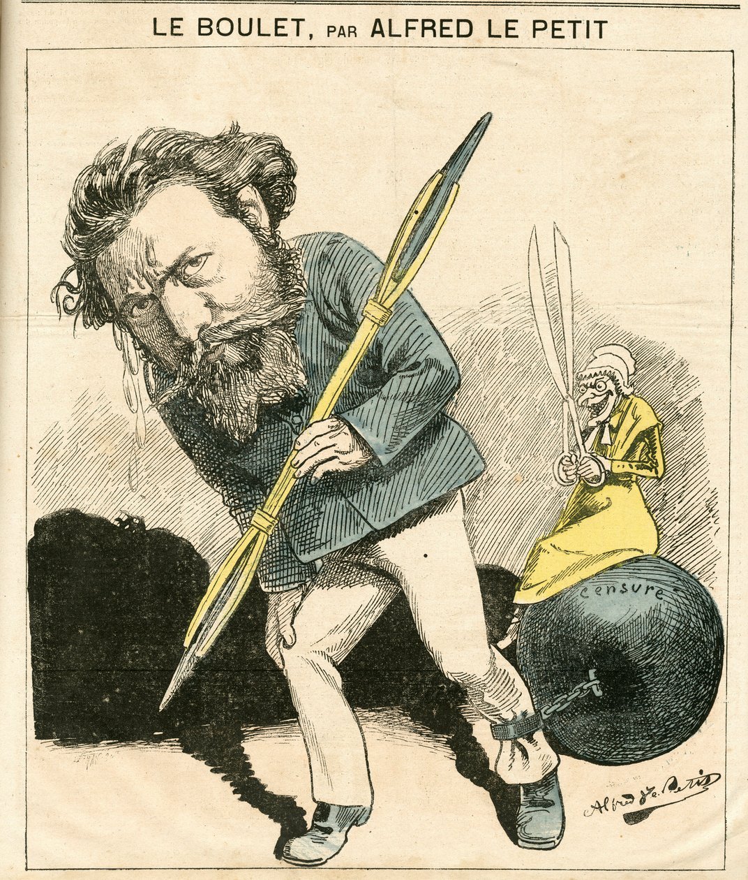 Kansi ""Le Grelot"", numero 119, Satirical in Colors tekijältä Alfred Le Petit
