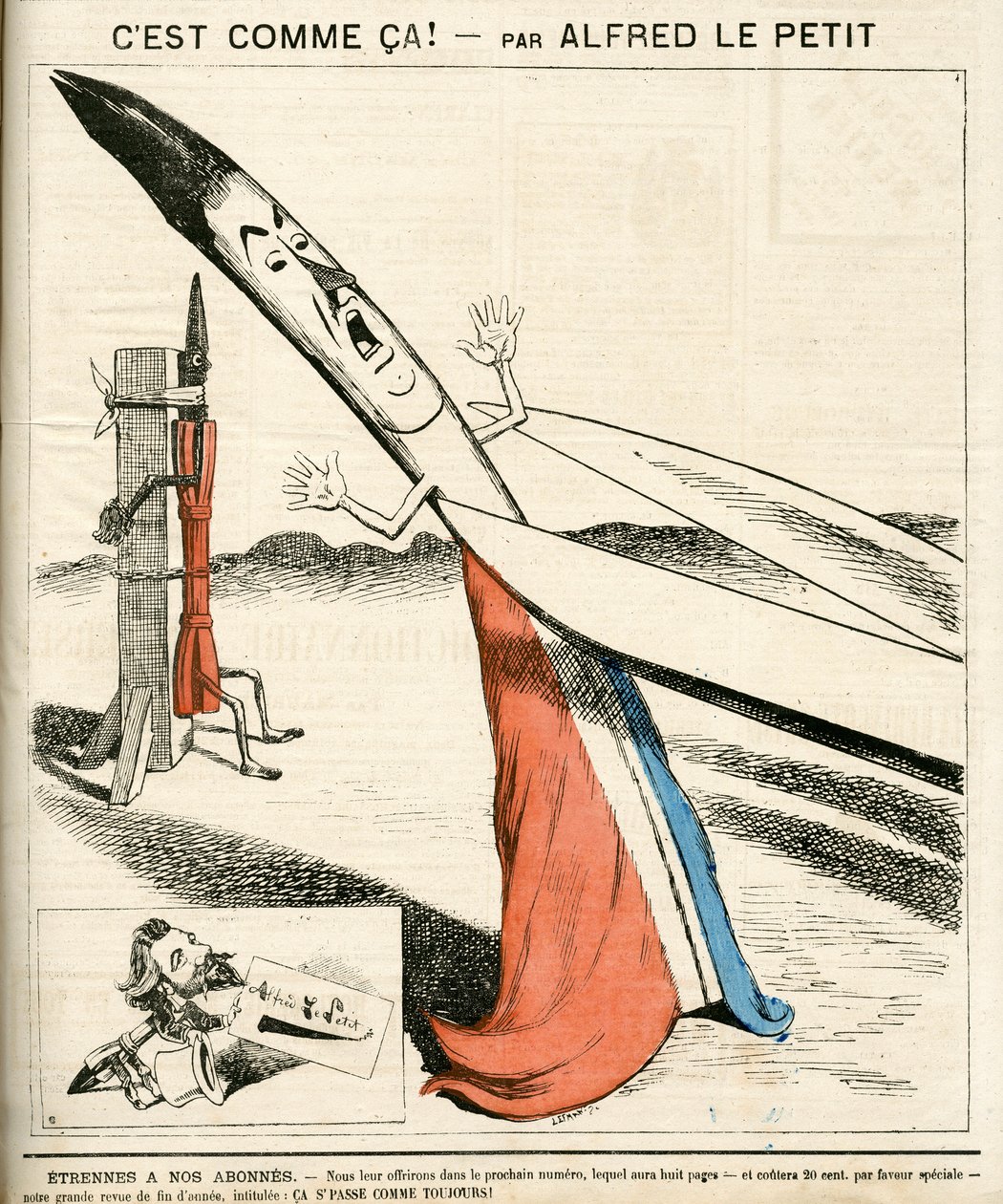 Kansi "" Le Grelot"", numero 142, Satirical in Colors tekijältä Alfred Le Petit