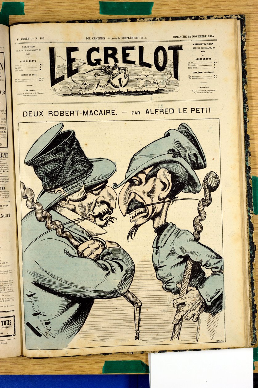 Kansi "" Le Grelot"", numero 189, satiirinen väreissä tekijältä Alfred Le Petit