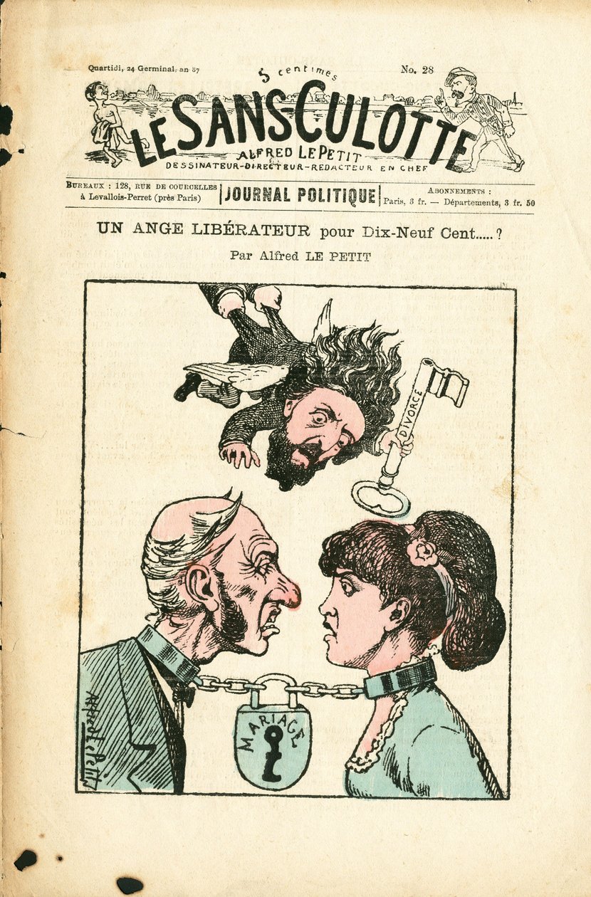 Kansi "" Le Sans-Panlotte "", numero 28, Satirique en Couleurs tekijältä Alfred Le Petit