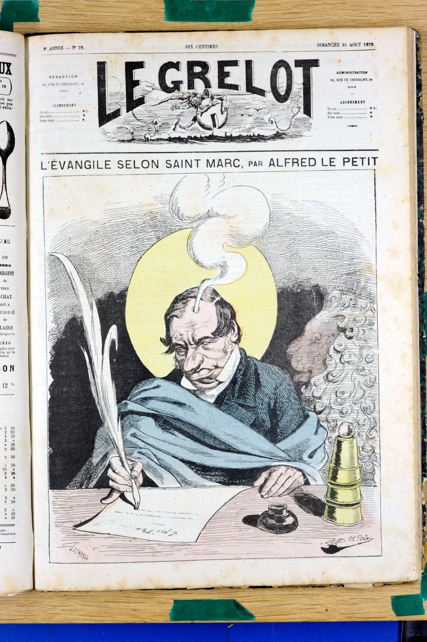 Kansi "" The Grelot"", numero 72, Satiirinen väreissä tekijältä Alfred Le Petit