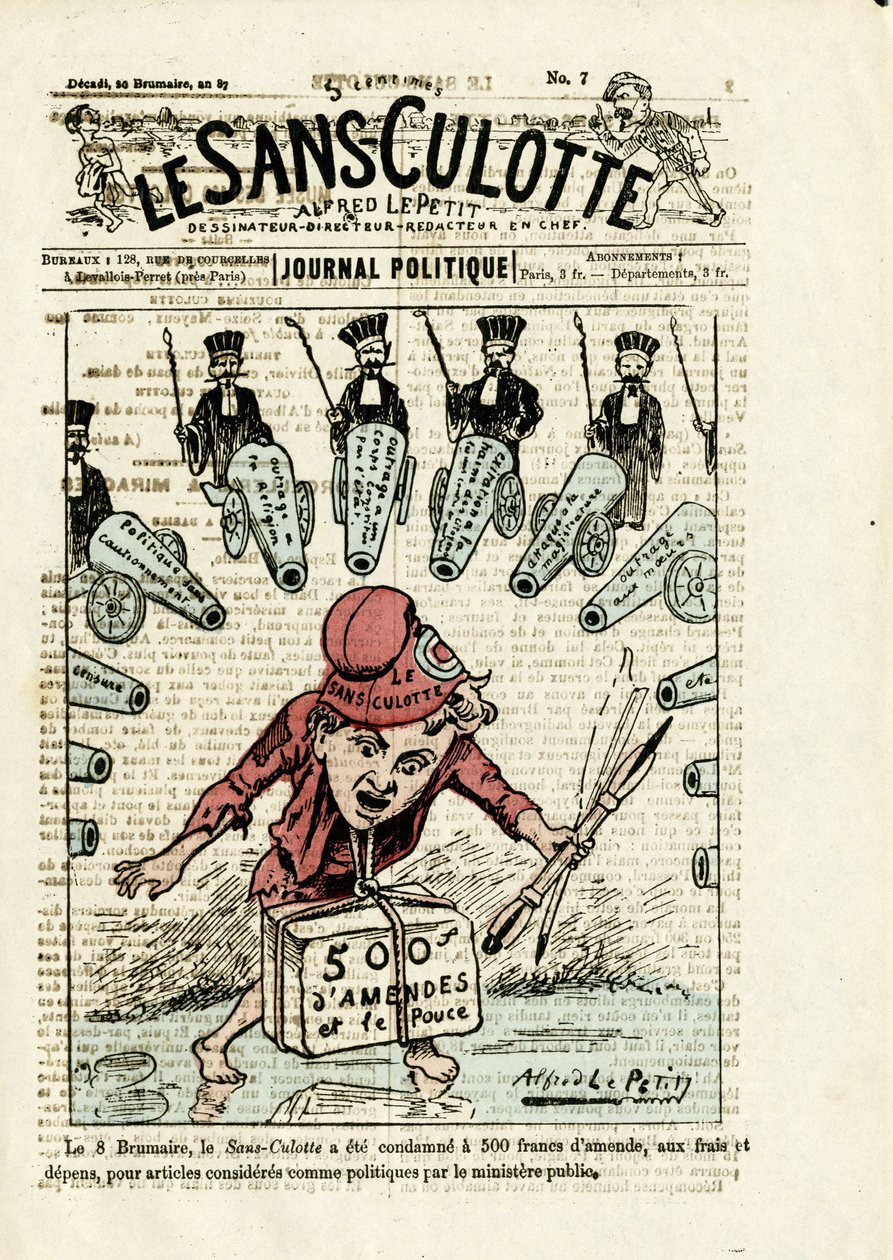 Kuvitus Le Sans-culotten kanteen, nro 7 tekijältä Alfred Le Petit