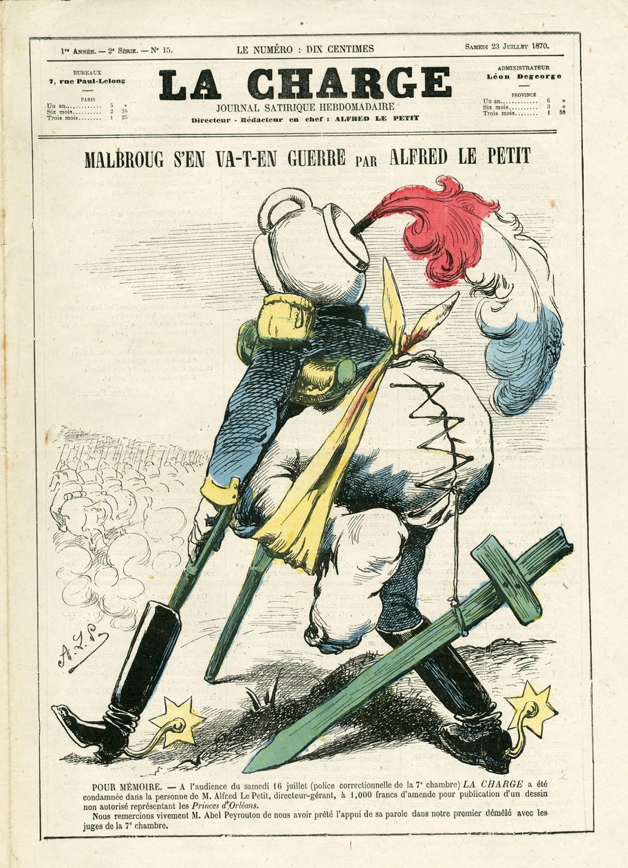 The Charge (1870), numero 15, värillinen satiirinen tekijältä Alfred Le Petit