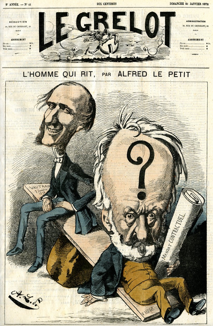 Victor Hugo ja Mies joka nauraa. Karikatyyri tekijältä Alfred Le Petit