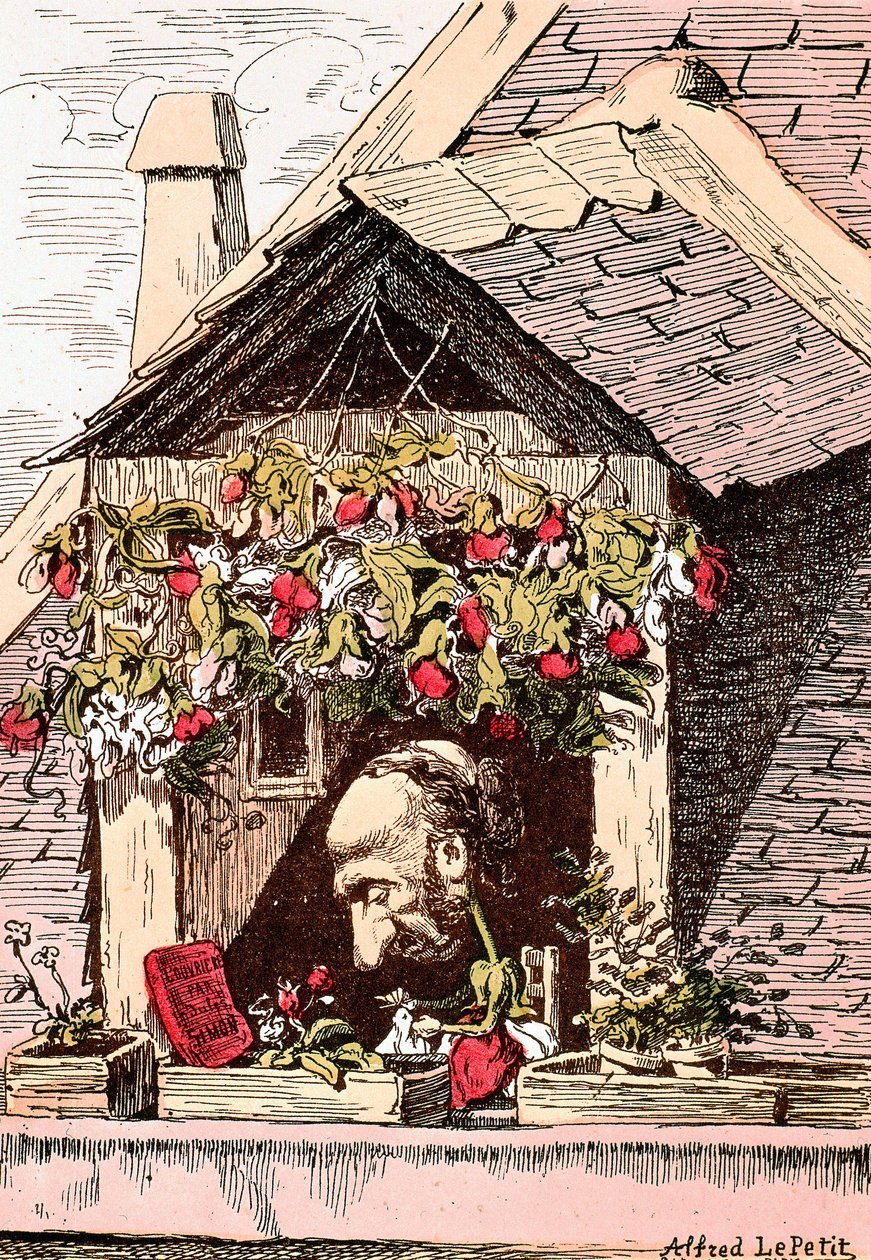 sarjakuva kirjailija Jules Simonista (1814-1896), "l