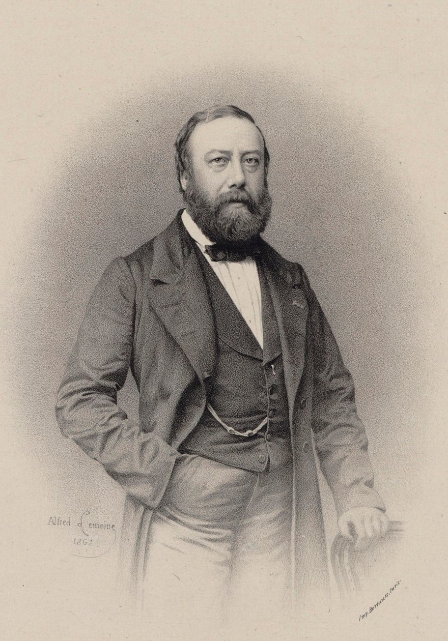 Muotokuva säveltäjä ja laulaja Gustave Nadaud 1820-1893, 1862. tekijältä Alfred Lemoine