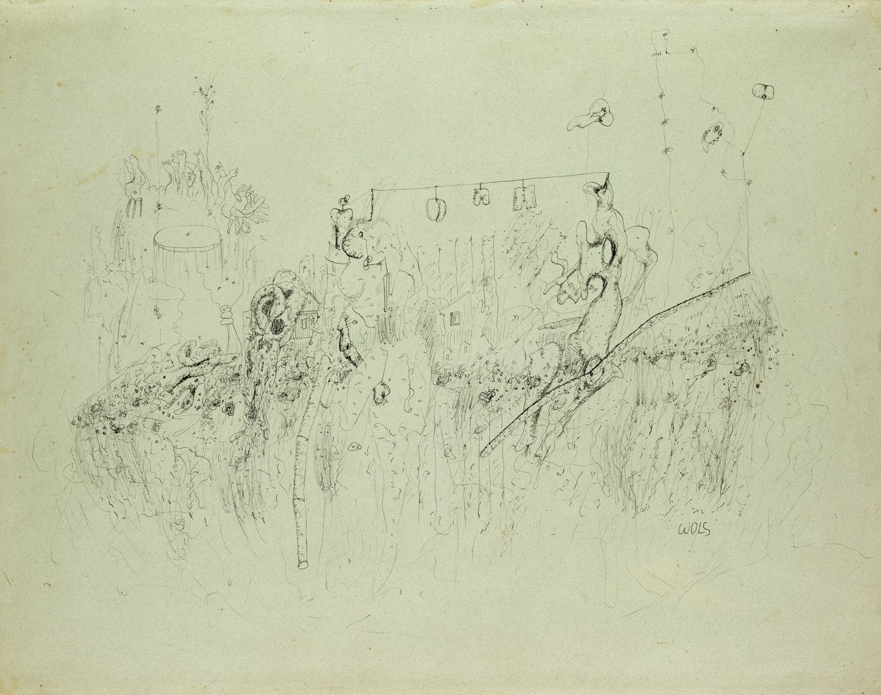 Nimetön, n. 1941-42 (intialainen muste paperille) tekijältä Alfred Otto Wolfgang Schulze Wols