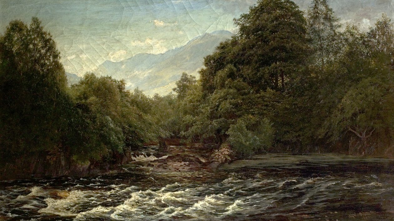 The Salmon Pool (Salmon Pool on the Spean, Skotlanti), 1880 tekijältä Alfred Pizzey Newton
