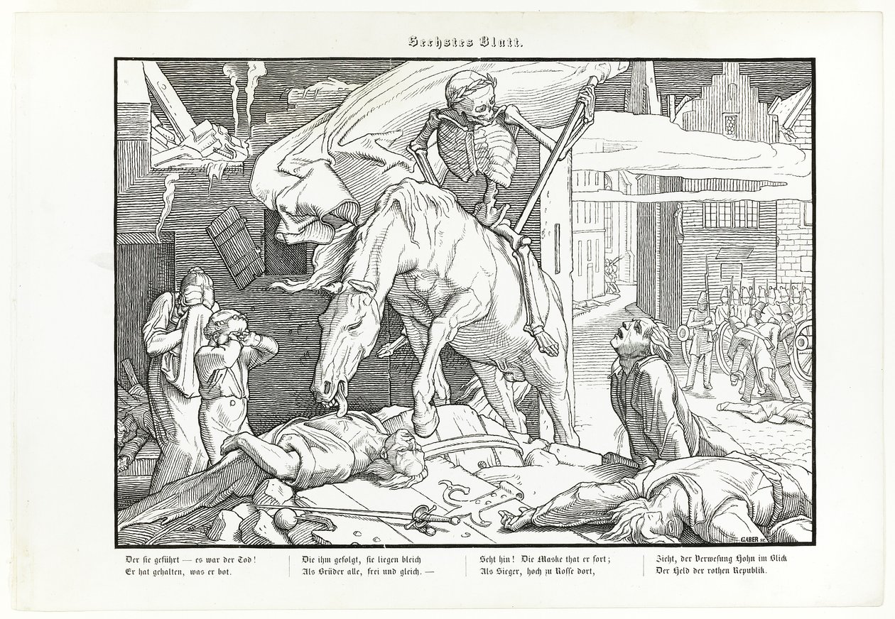 Myös kuoleman tanssi, levy VII tekijältä Alfred Rethel