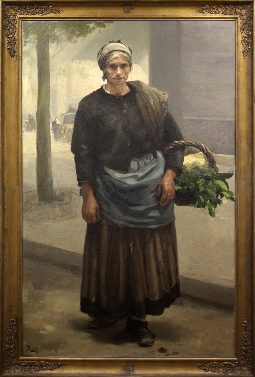 Marianne Offrey, vihreä huutaa. Alfred Rollin (1846-1919) maalaus, öljy kankaalle, ennen 1885. Paun taidemuseo. tekijältä Alfred Roll