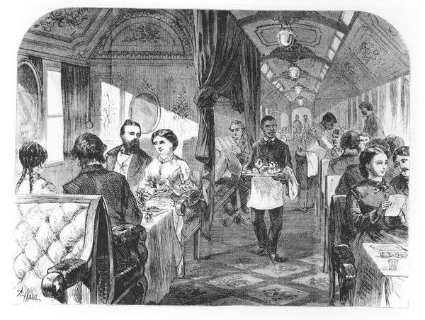 Union Pacific Railwayn Palace Hotel -vaunu, 1800-luvun puoliväli (kaiverrus) (s/w-kuva) tekijältä Alfred Rudolph (after) Waud