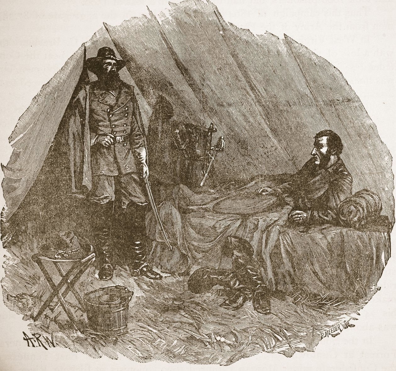 kirjapubista. 1896 (kaiverrus) tekijältä Alfred Rudolph (after) Waud