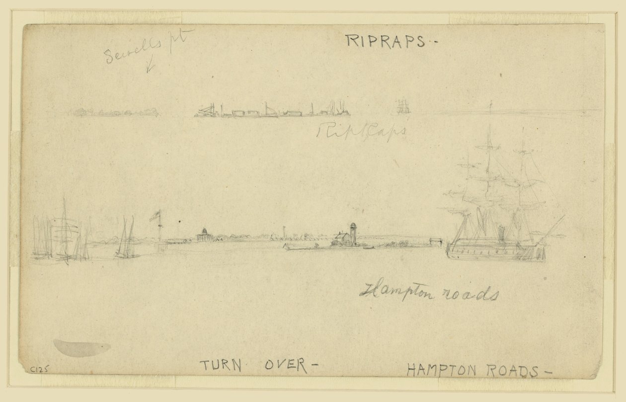 Ripraps. (ja) Hampton Roads tekijältä Alfred Rudolph Waud