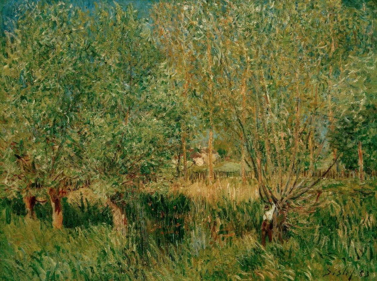 A.Sisley, Weiden am Ufer der Orvanne tekijältä Alfred Sisley
