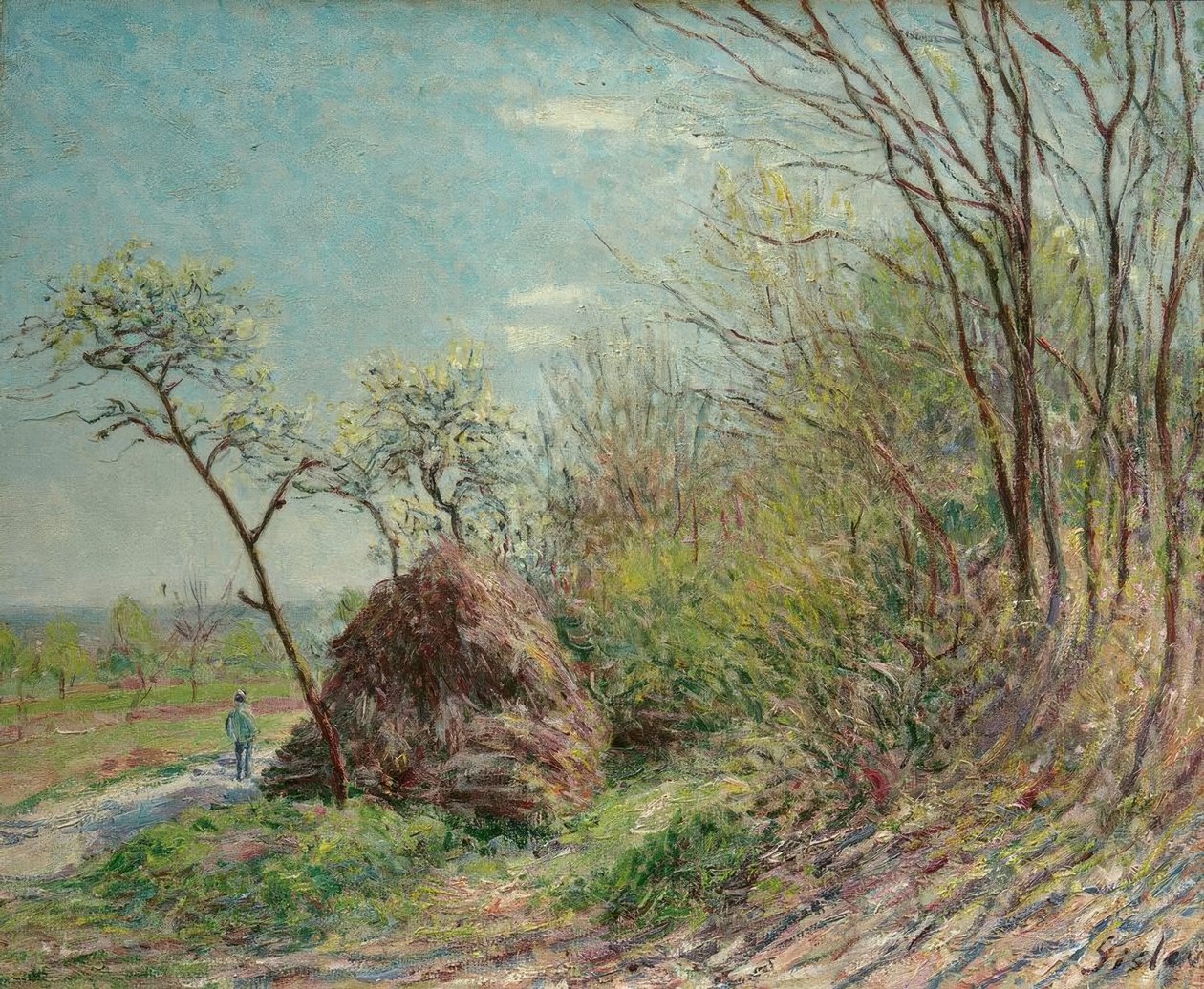 Les Sablonsin metsän laidalla tekijältä Alfred Sisley