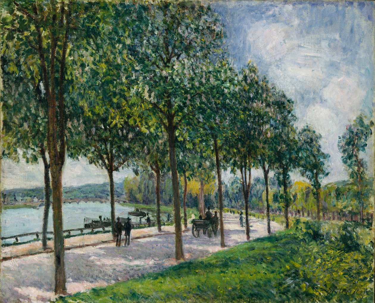 Kastanjapuiden allée, 1878 tekijältä Alfred Sisley