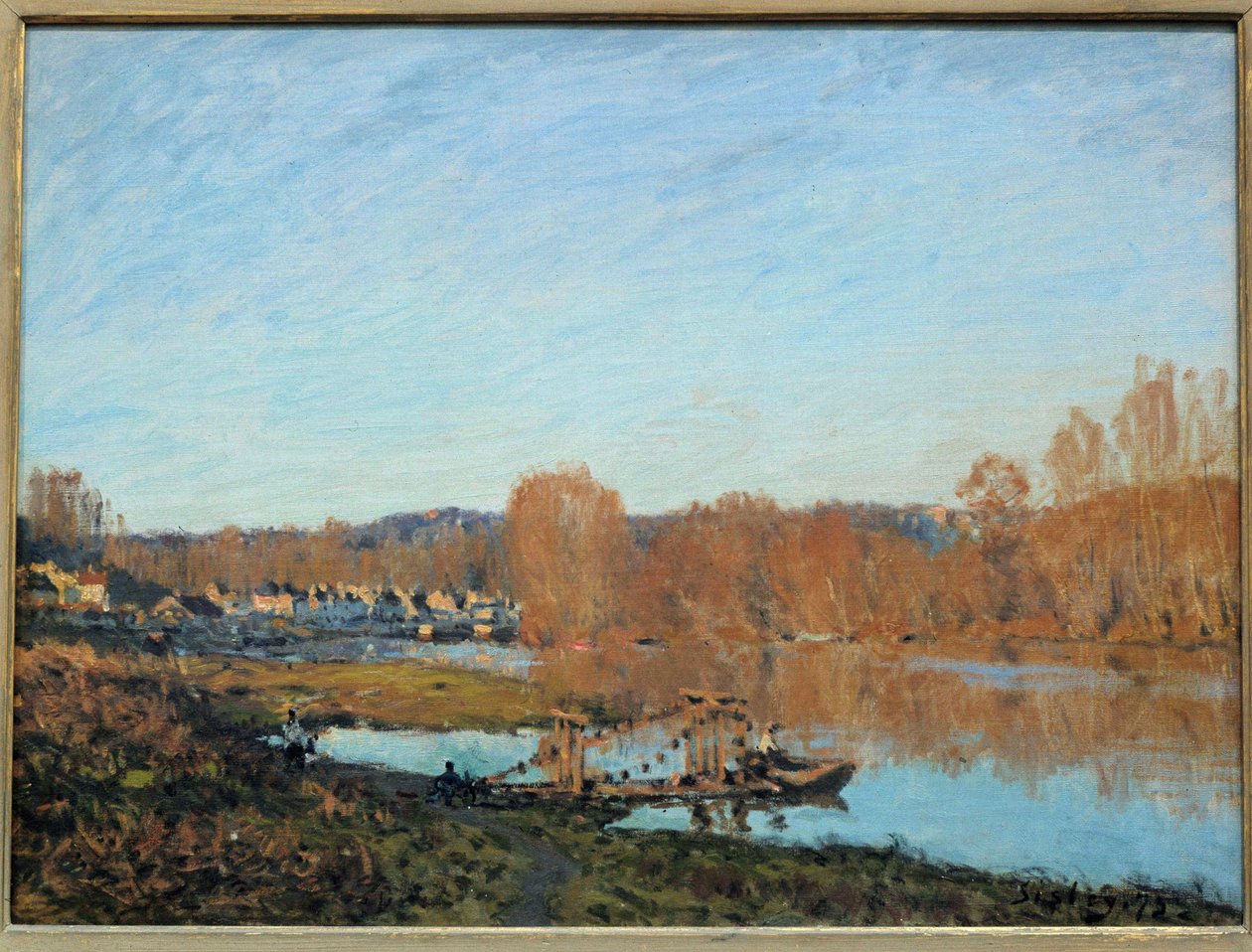 Syksy Oisen rannalla vuonna 1873 Alfred Sisleyn (1839-1899) maalaus 1873 Montreal, kuvataiteen museo tekijältä Alfred Sisley