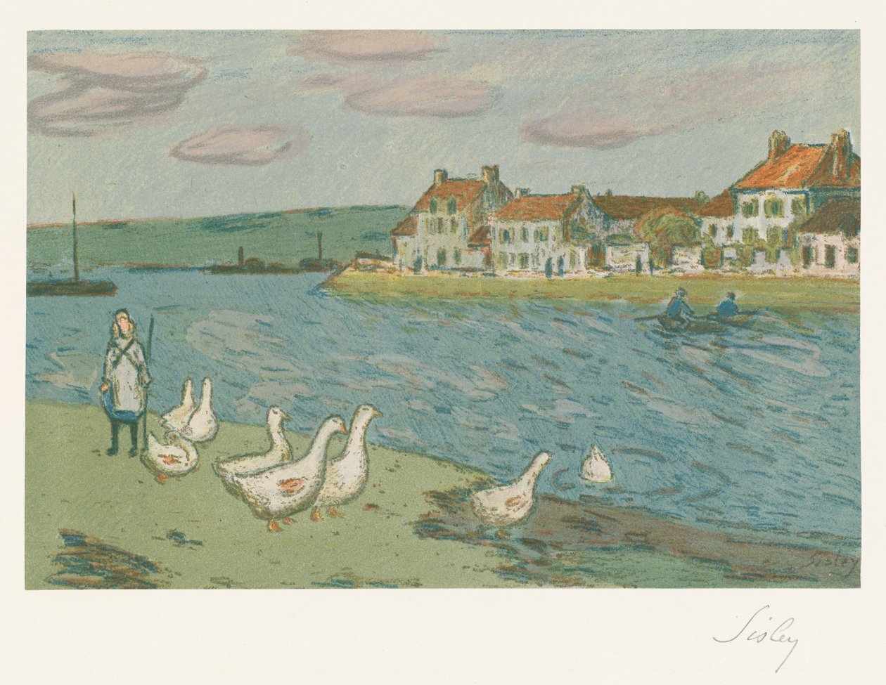Joen rannat, 1897 tekijältä Alfred Sisley