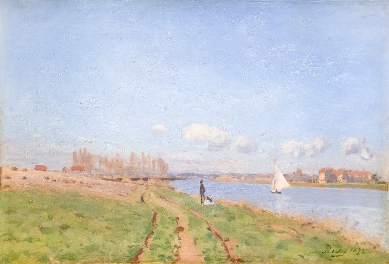 Seinen ranta Argenteuilissa tekijältä Alfred Sisley