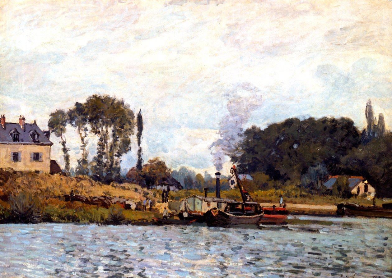 Veneitä kanavalla, 1873 tekijältä Alfred Sisley