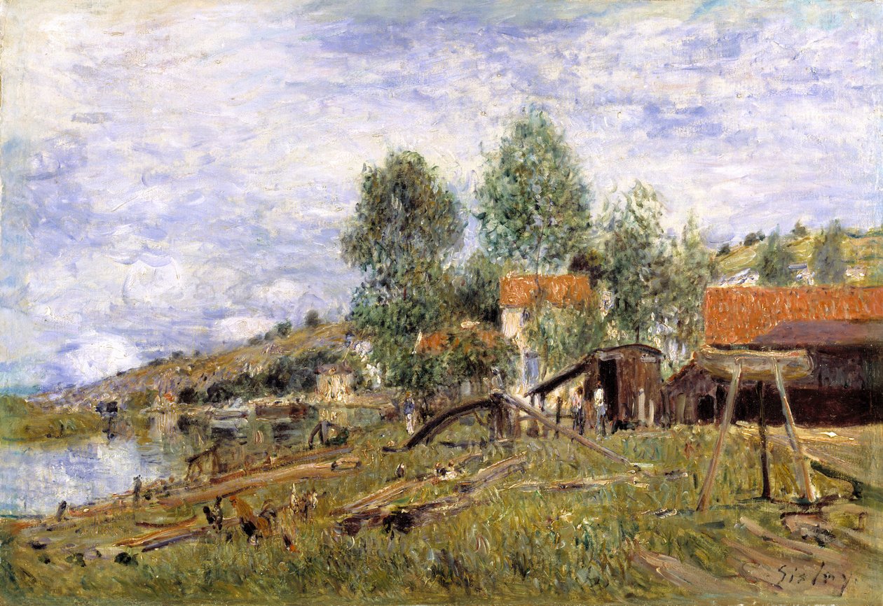 Telakka Saint-Mammesissa tekijältä Alfred Sisley