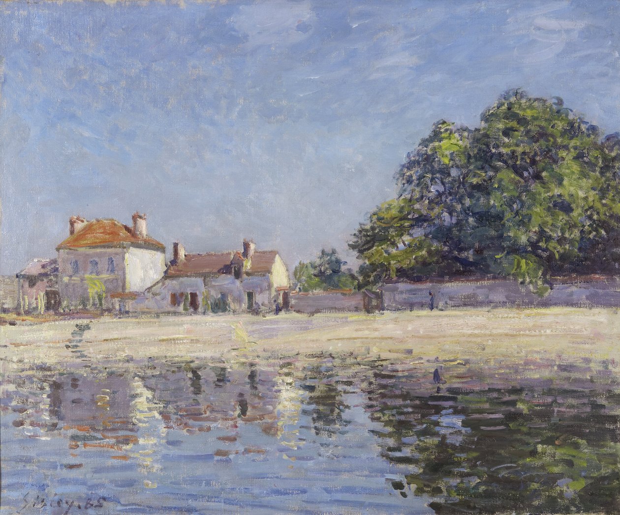 Banks of the Loing, Saint-Mammes (Loing-joki Saint-Mammesissa), 1885 tekijältä Alfred Sisley