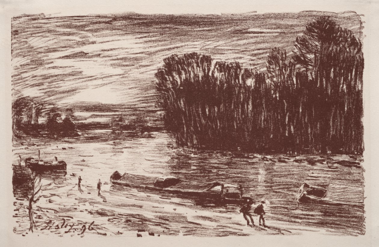 Banks of the Loing, lähellä Saint-Mammèsia tekijältä Alfred Sisley
