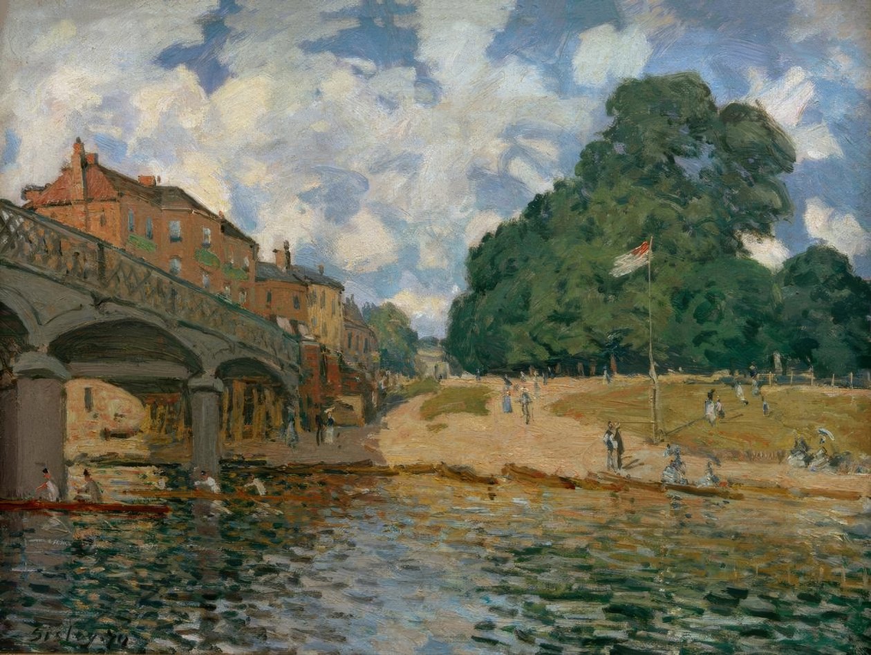 Hampton Courtin silta tekijältä Alfred Sisley