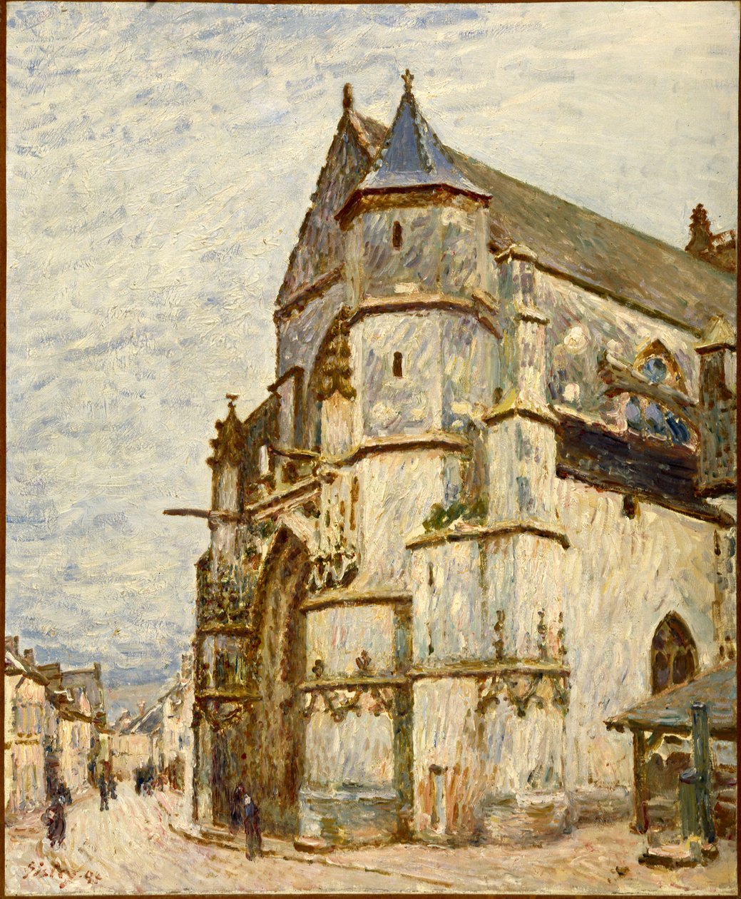 Moretin kirkko sateen jälkeen, 1894 tekijältä Alfred Sisley