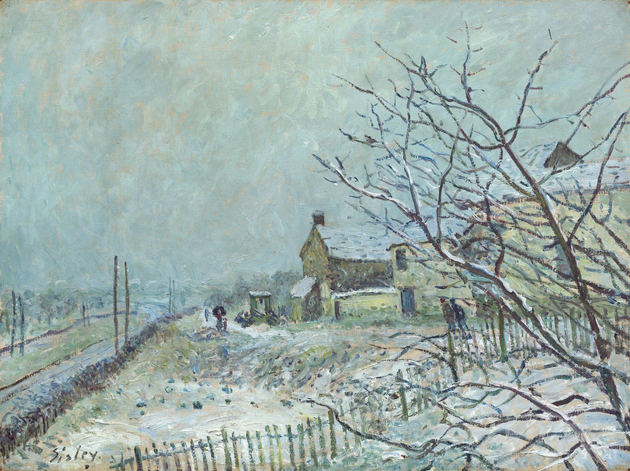Ensimmäinen lumi Veneux-Nadonissa tekijältä Alfred Sisley
