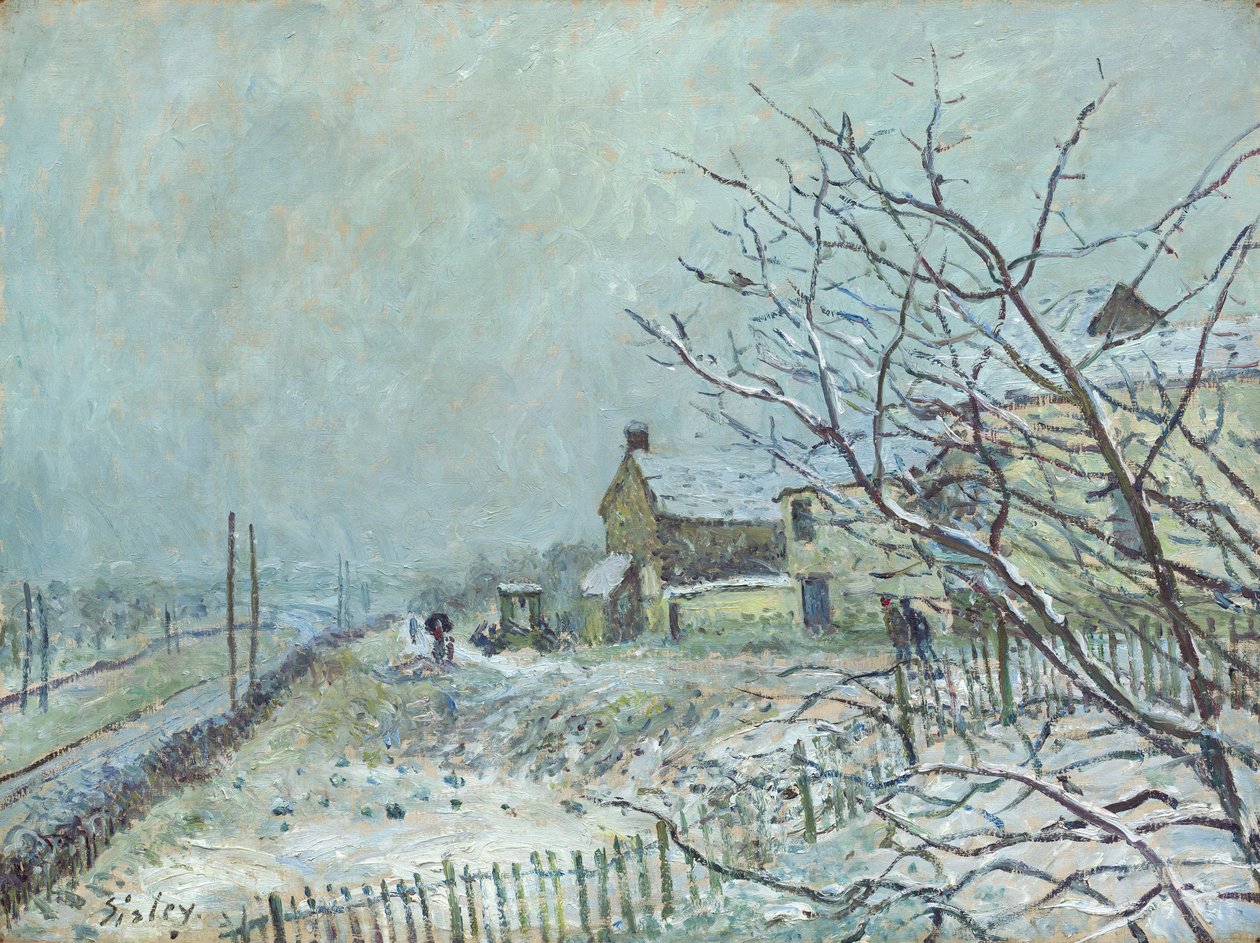 Ensimmäinen lumi Veneux-Nadonissa, 1878 tekijältä Alfred Sisley