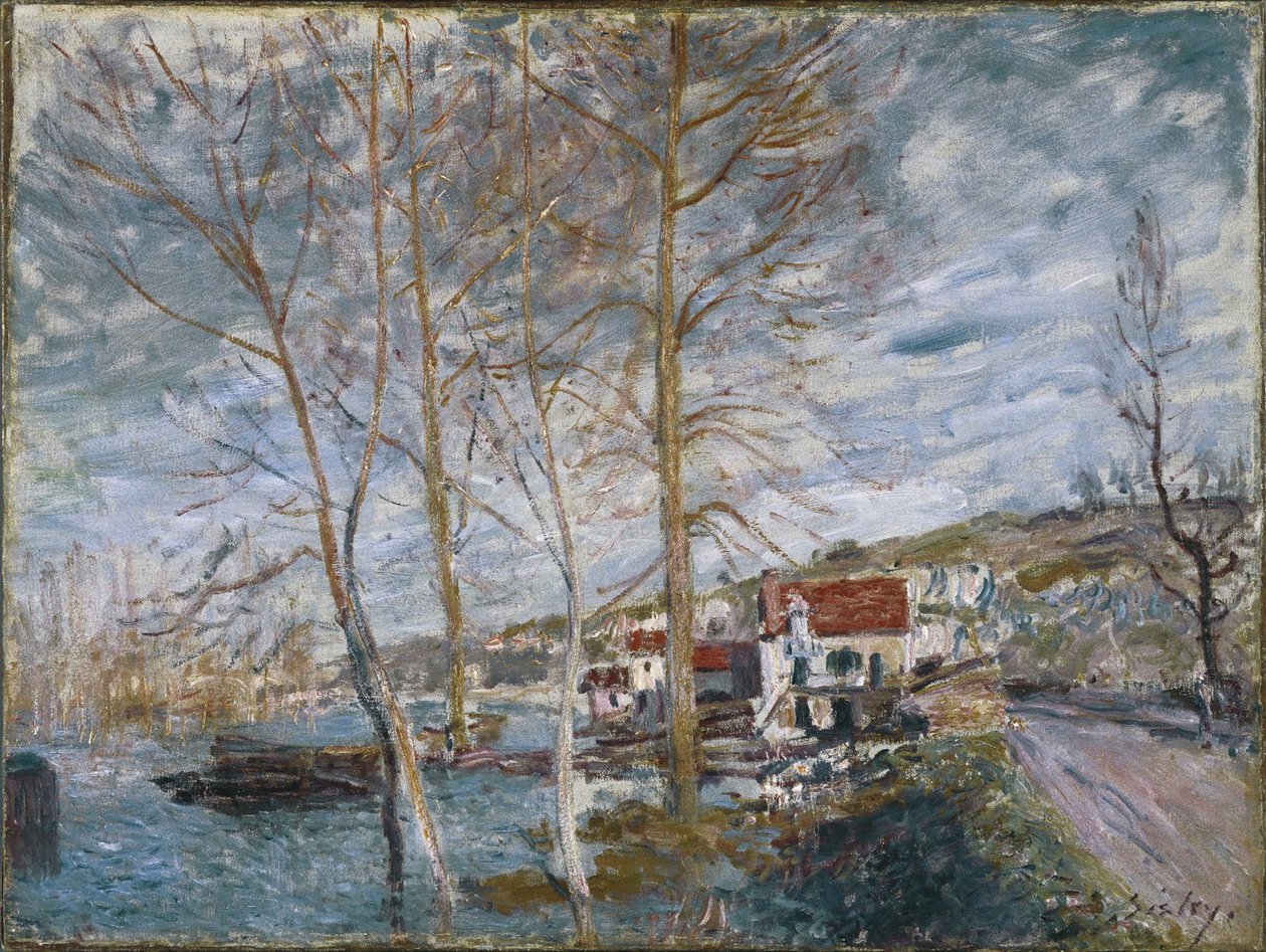 Tulva Moretissa Tulva Moretissa, 1879 tekijältä Alfred Sisley