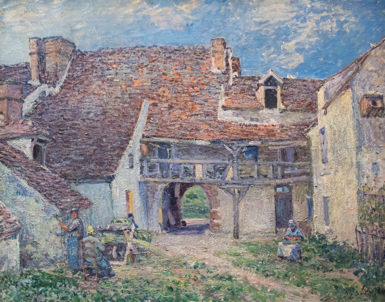 Ranska: Cour de ferme à Saint-Mammès tekijältä Alfred Sisley