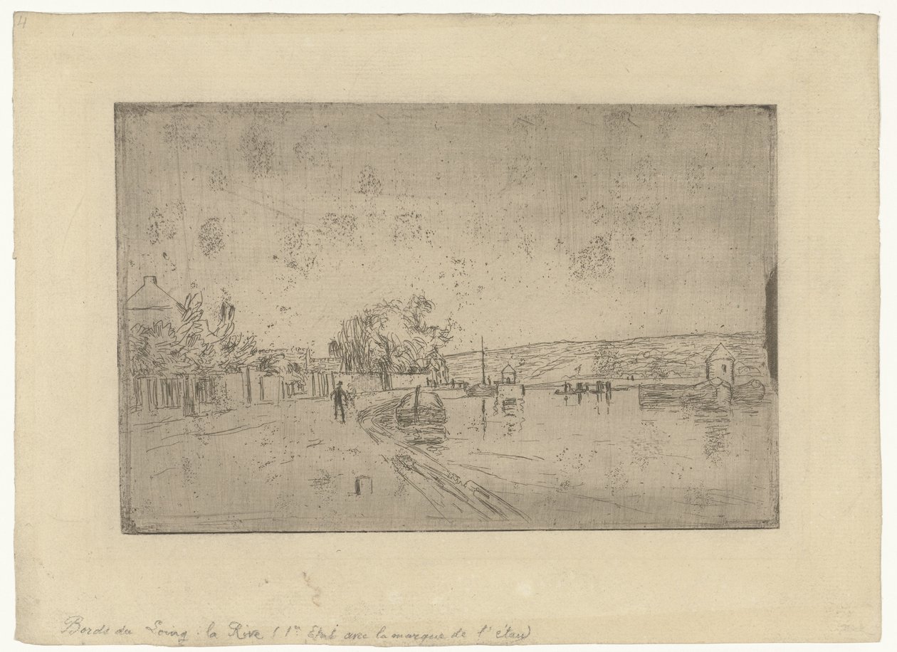 Näkymä Loing-joelle veneillä pankista Bords du Loing: La Rive tekijältä Alfred Sisley
