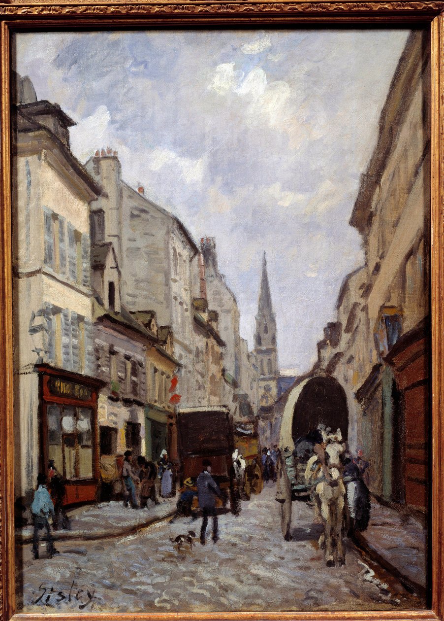 Pääkatu Argenteuilissa. Alfred Sisleyn (1839-1899) maalaus tekijältä Alfred Sisley