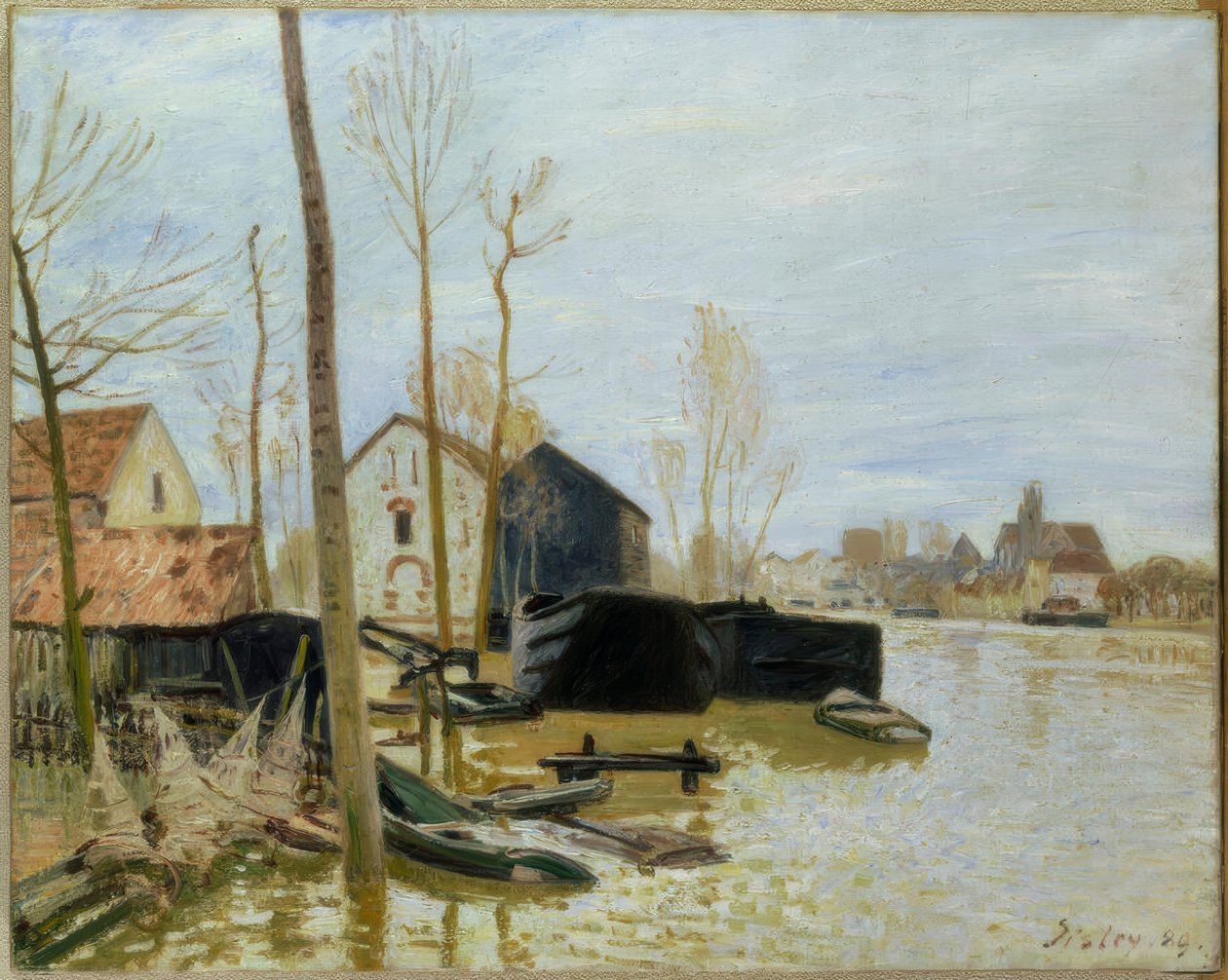 Tulva Moret-sur-Loingissa tekijältä Alfred Sisley
