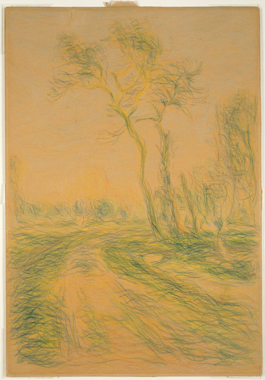 Maisema puiden kanssa tekijältä Alfred Sisley