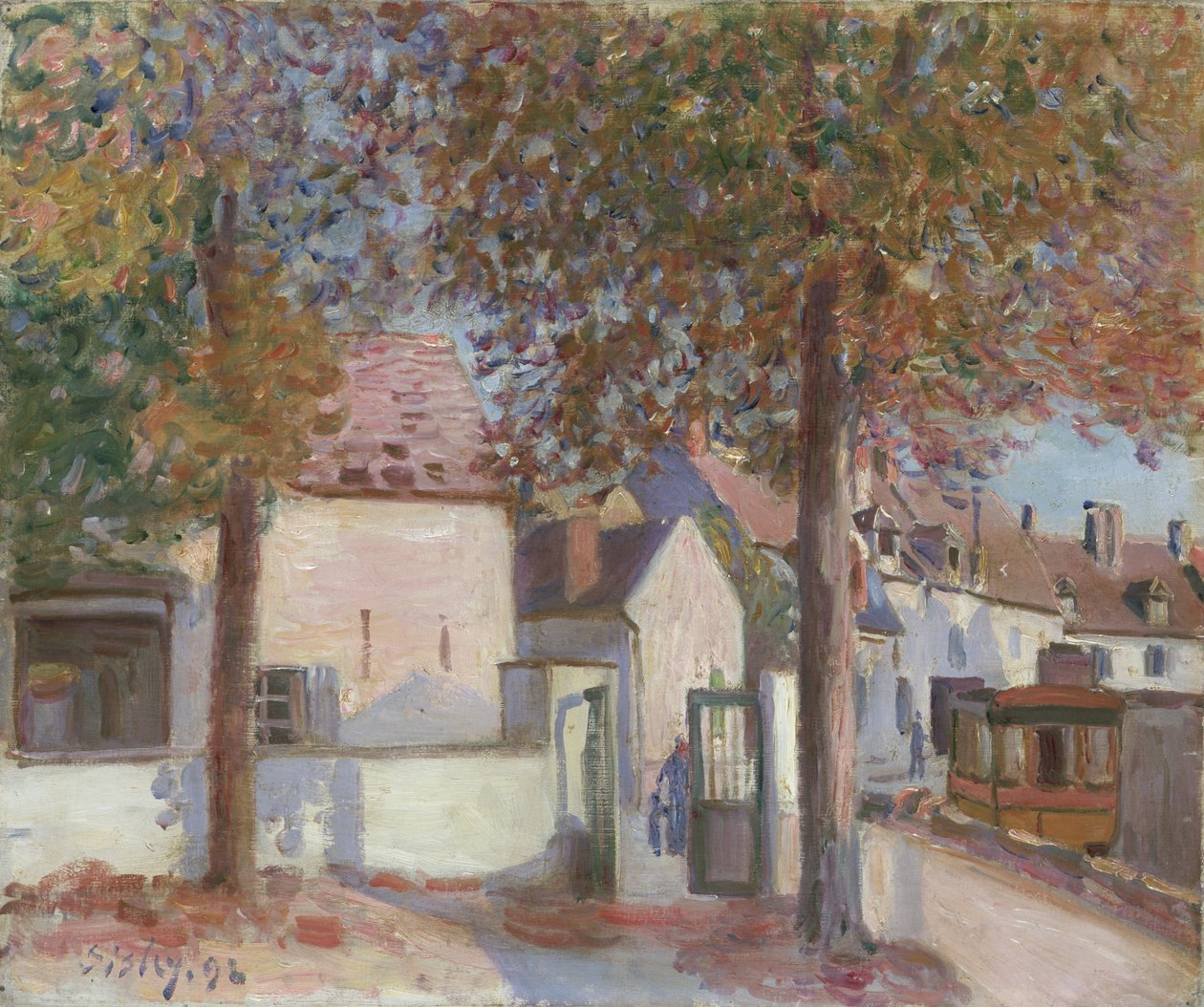 "Moret-sur-Loing Rue de Fosses", 1892 tekijältä Alfred Sisley