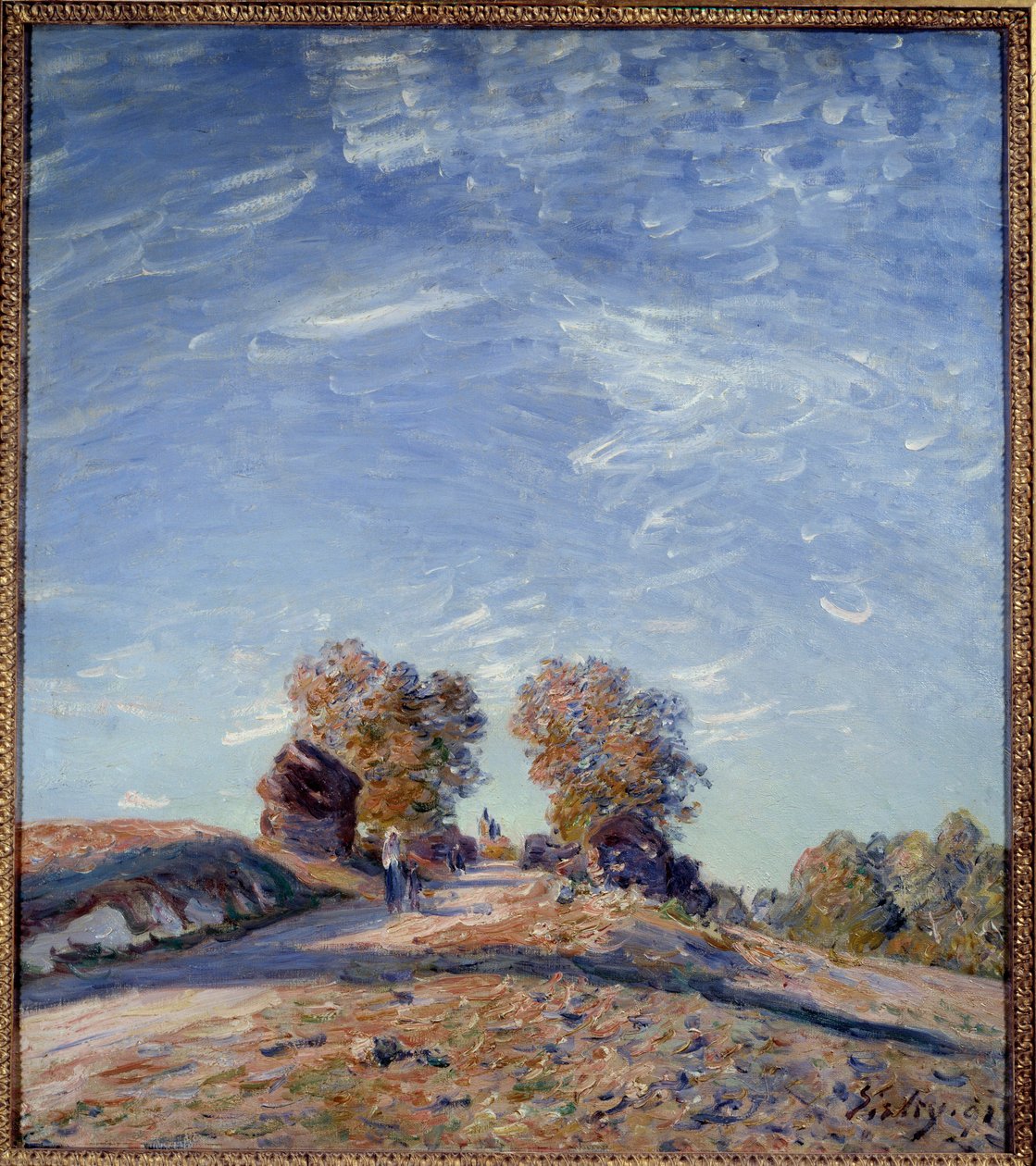 Polku nousee aurinkoon. Alfred Sisleyn (1839 - 1899) maalaus tekijältä Alfred Sisley