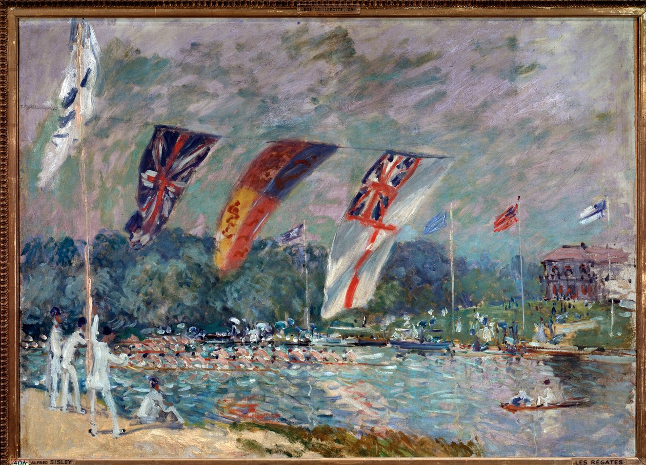 Regatta Moleseyssa, Englannissa - öljy kankaalle tekijältä Alfred Sisley