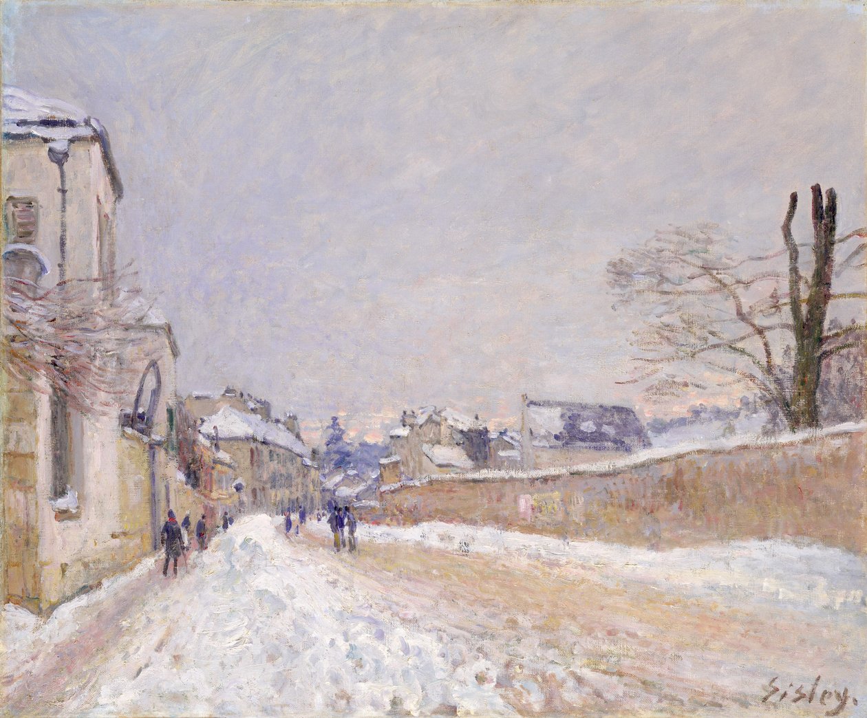 Rue Eugène Moussoir Moretissa: Talvi tekijältä Alfred Sisley