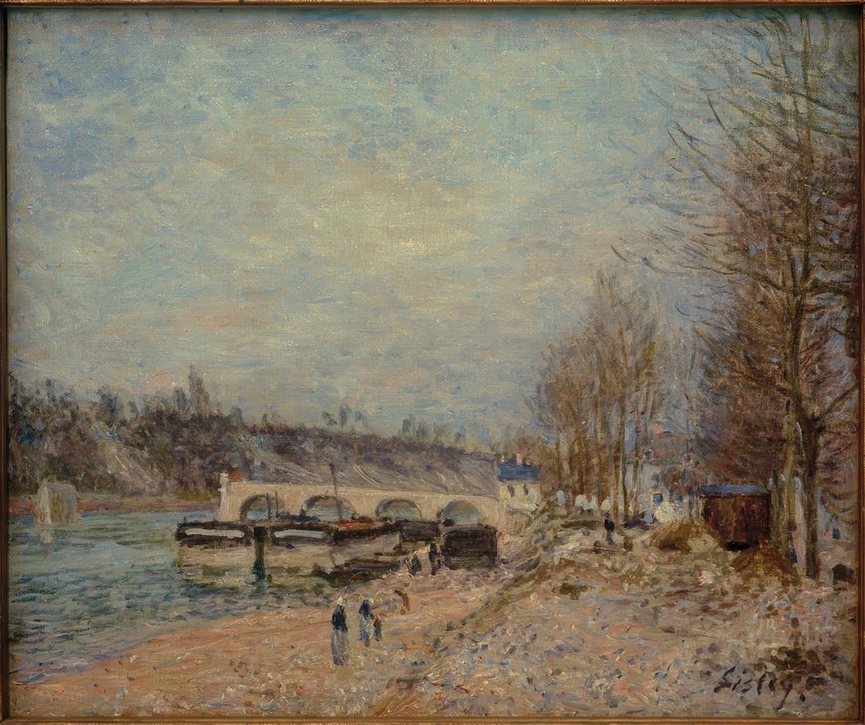 Saint-Mammès - Harmaa sää tekijältä Alfred Sisley