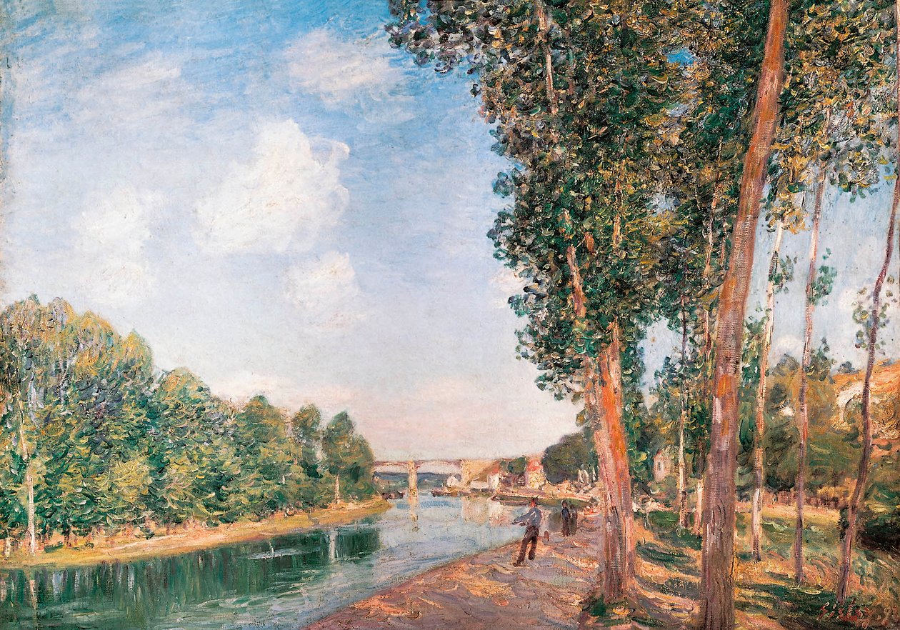 Alfred Sisleyn (1839-1899) maalaus "Saint-Mammès. Kesäkuun auringonpaiste" tekijältä Alfred Sisley