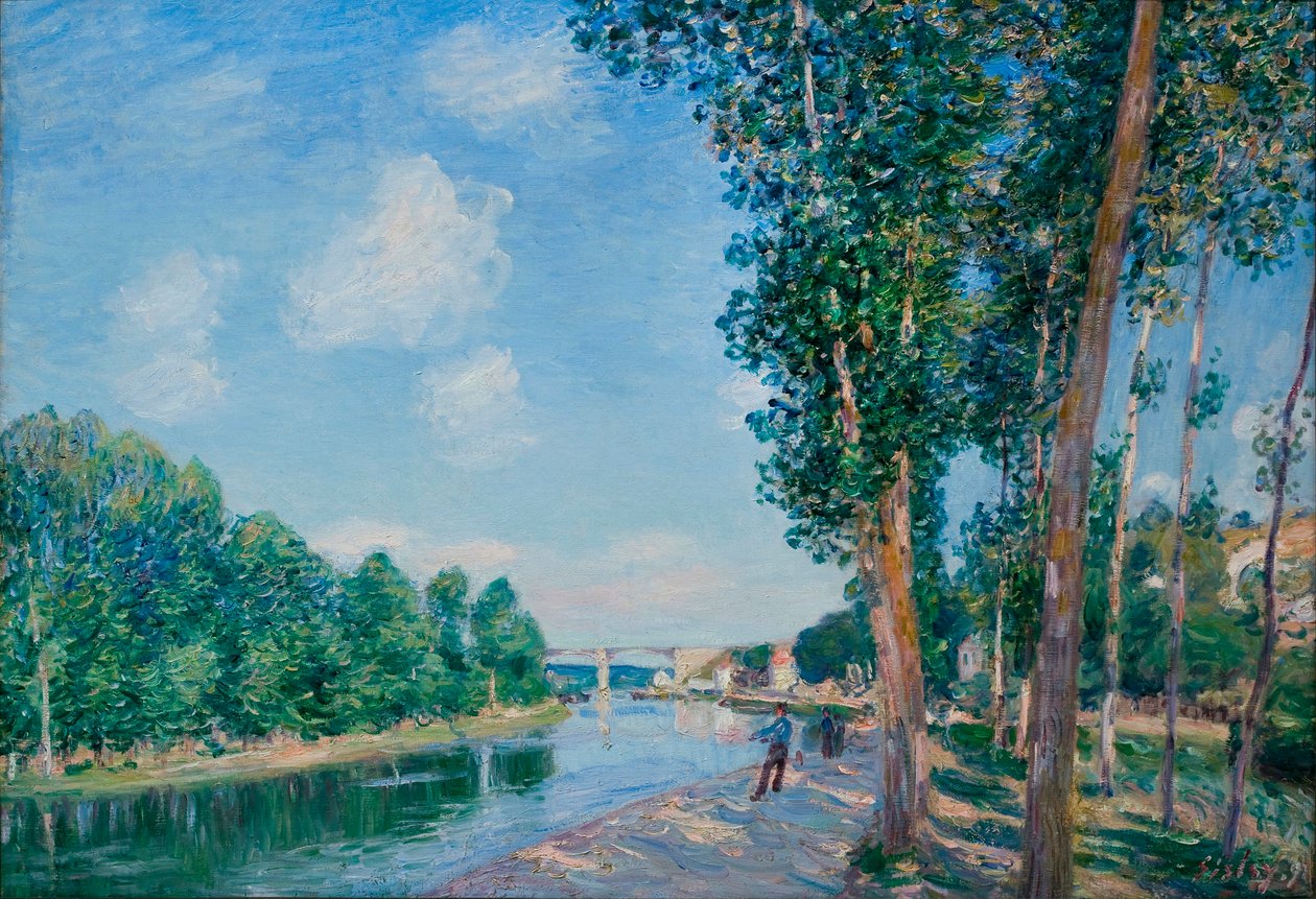 Saint Mammes, Soleil de June - Alfred Sisleyn (1839-1899) maalaus tekijältä Alfred Sisley