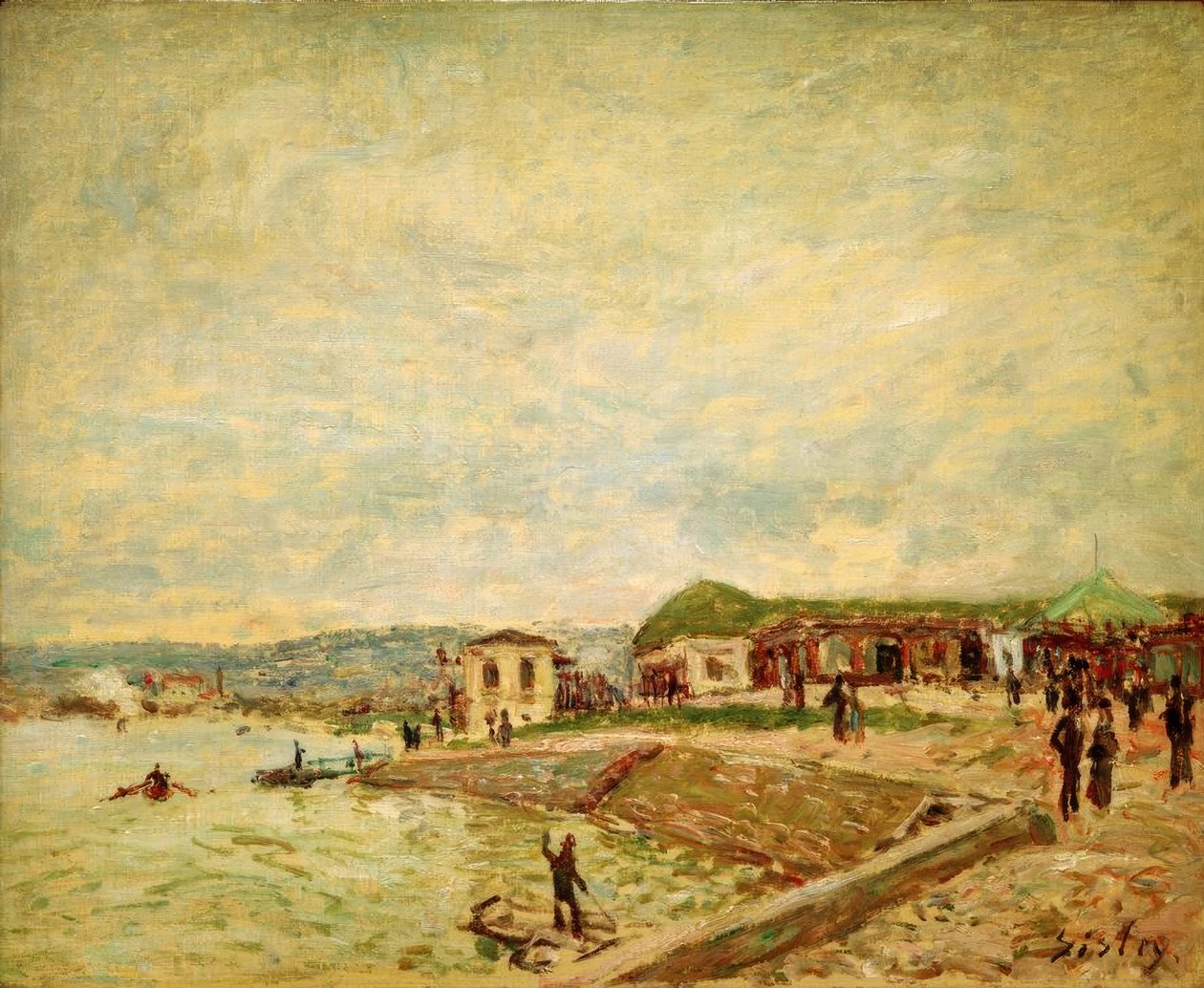 Seine bei Tagesanbruch tekijältä Alfred Sisley